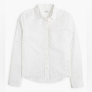 Buy 2 get one free✨J. Crew factory   White Shirt with RHINESTONES